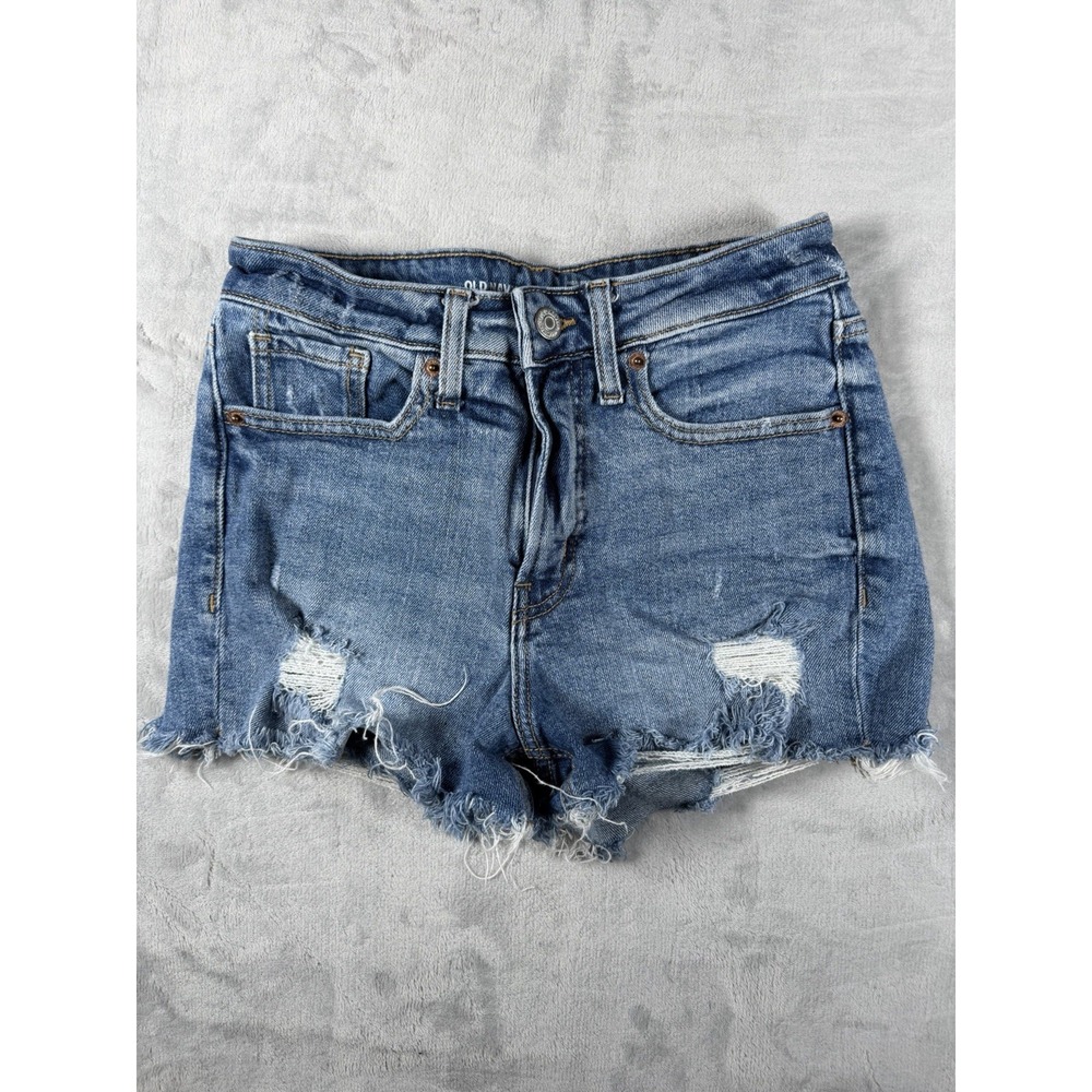 Old Navy Blue Junior Women's Denim Shorts With Distressed Accent Detail Size 2